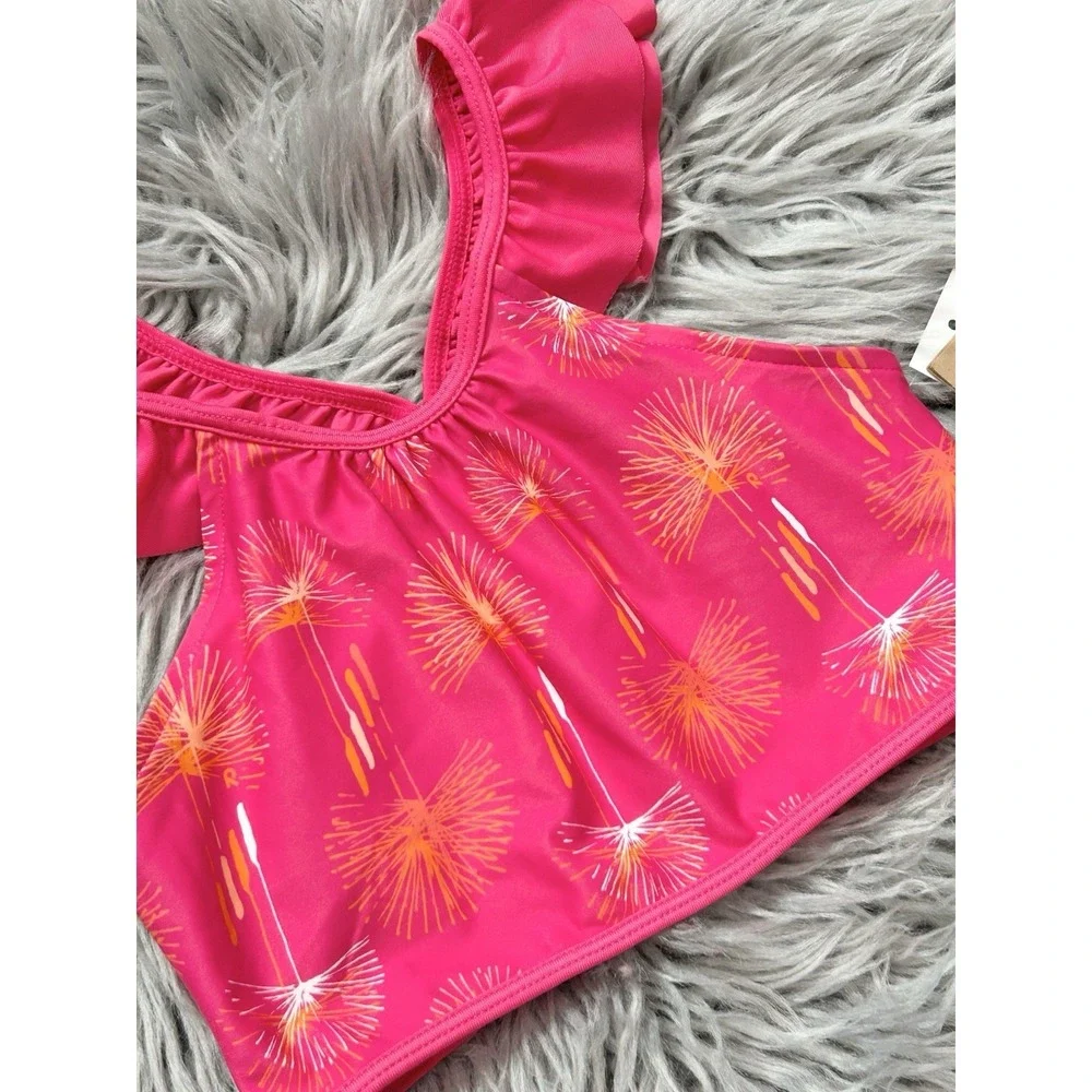 REIMA Girls Ruffled Berry Pink Caribou Bikini Top Size 8Y NEW